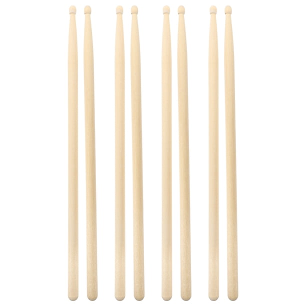 4 pares de baquetas de madera de arce para banda musical 5A (color madera)