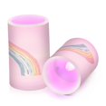 thumbnail image 2 of Flickering Flameless LED Candles set of 2 Battery Operated 18-Key Remotes Timer Halloween Fall Decor Hand-painted Rainbow D3''xH4''5'', 2 of 7