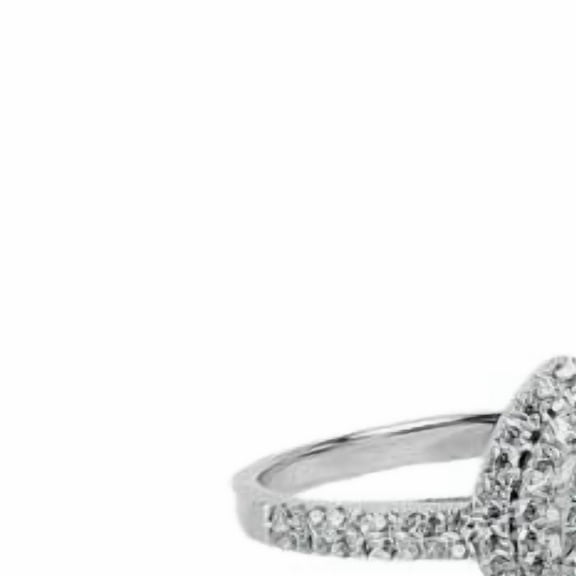 HeartsAndYou 3ct Marquise Cut Moissanite Engagement Ring for Women Double Halo 18k White Gold over Silver