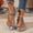Blue, variant on Womens Toe Loop Sandals Open Toe Boho Ethnic Anti slip Summer Trendy Beach Vacation Flat Shoes Brown 9