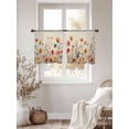 thumbnail image 5 of Yellow Red Blue Spring Floral Semi Sheer Window Curtains 45 Inches Long, Watercolor Botanical Summer Flowers Rod Pocket Voile Chiffon Curtain Light Filtering Drapes for Living Room, 52"x45", 2 Panels, 5 of 9