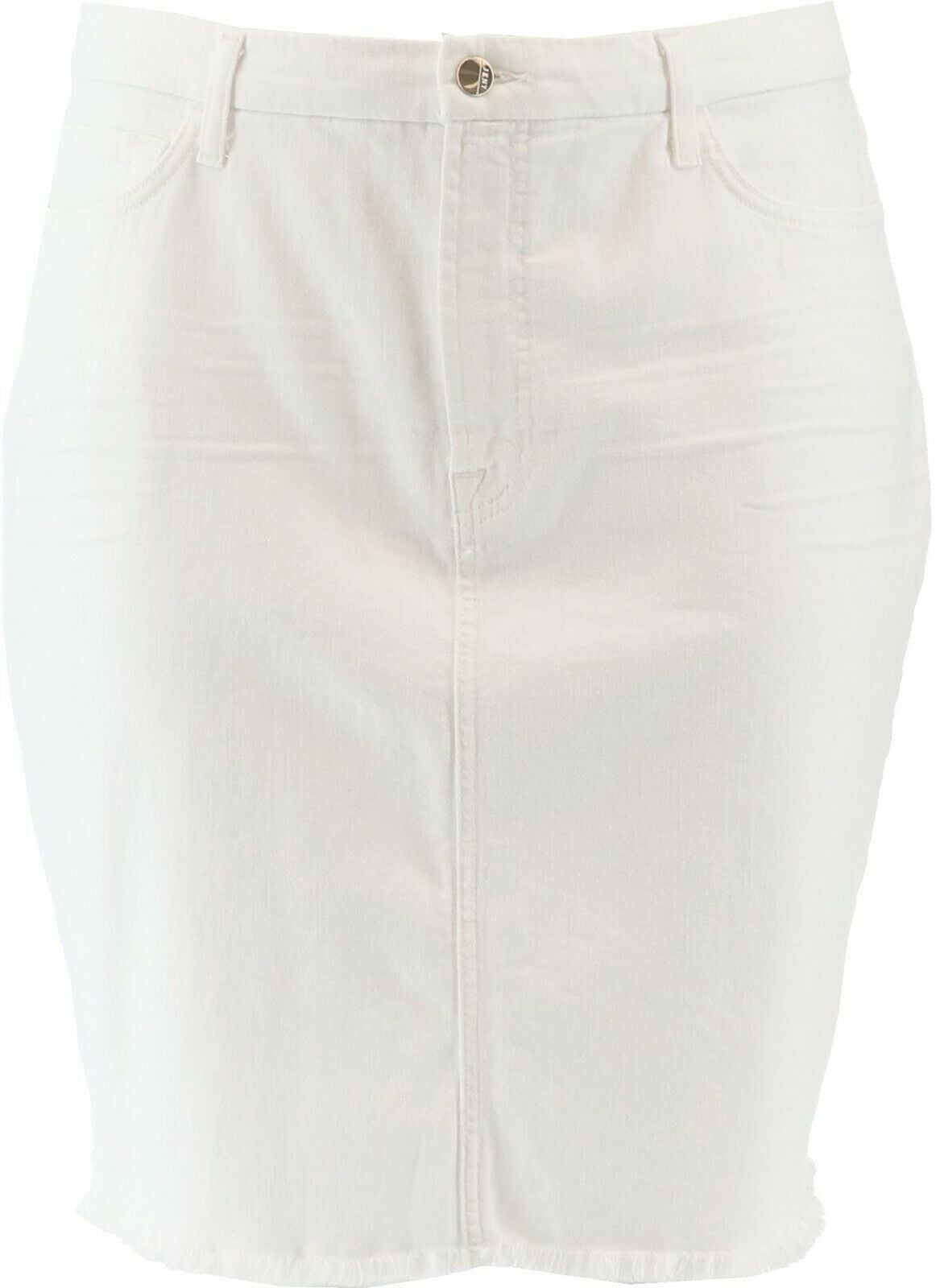 jen7 white denim skirt