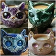 thumbnail image 2 of Artistic Crystal Cats Face Coffee Mugs Handcrafted Resin Geode Design Unique Gift For Cats Owners Elegant Homes Decors, 2 of 8