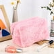 thumbnail image 4 of Bolsa de maquillaje para mujer, bolsa de viaje mediana para cosméticos, bonita bolsa de maquillaje de felpa rosa para monedero, organizador de artículos de tocador con cremallera, 4 of 5