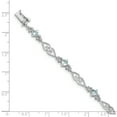thumbnail image 2 of Primal Silver Sterling Silver Rhodium-plated Diamond Aquamarine Bracelet, 2 of 5