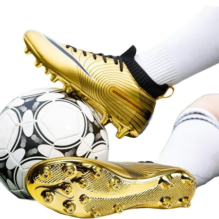 Football Cleats - Leather Nonskid Wearproof Football Boots for Boys Boy Cleats Athletic Outdoor Indoor Competition Training Youth Sports Football Shoes for Adults Boys