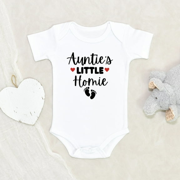 Newbabywishes - Funny Auntie's Little Homie Baby Clothes for Boys and Girls - Newborn Baby Clothes