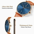 thumbnail image 2 of A ALPS Mens Watches Fashion Quartz Men's Watches Ultra Thin Minimalist Wristwatches with Leather Strap Gift for Man Father's Day Gifts, 2 of 7