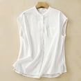 Clothes For Women Lie White Tank Top Women's Spring Summer Casual Sleeveless StandUp Collar