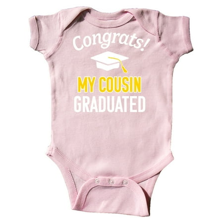 

Inktastic Congrats! My Cousin Graduated with cap Gift Baby Boy or Baby Girl Bodysuit