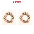thumbnail image 3 of 40cm Artificial Rose Flower Wreath Window Door Hanging Garland Christmas Wall Ornament Wedding Bridal Wreath Decor, 3 of 5