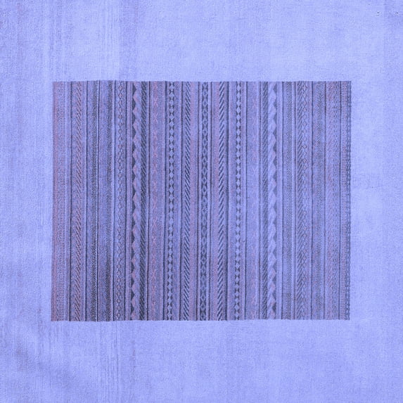 Ahgly Company Machine Washable Indoor Square Abstract Blue Modern Area Rugs, 5' Square