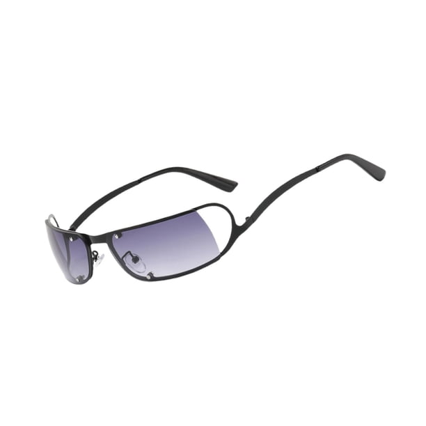 Gafas de sol rectangulares de moda para mujer, gafas portátiles con marco de metal, gafas de conducción, gafas de protección solar para viajes en la , GRIS Yinane Gafas de sol de moda