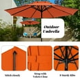 thumbnail image 3 of JUSTLET 11 ft 2 Tiers Outdoor Market Patio Umbrella w/ Crank, Orange, 3 of 6