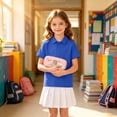 thumbnail image 5 of Grblisyd 2-Pack Unisex Kids Polo Shirt Soft Short Sleeve Golf Girls School Uniform Shirt Comfortable Polo Shirt Button Closure Collared Shirt, 5 of 5