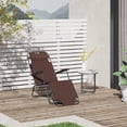thumbnail image 2 of Outsunny Outdoor Lounge Chair 2-Level Zero Gravity Recliner w/Pillow, Brown, 2 of 10