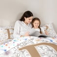 thumbnail image 5 of Homewish Letter P Monogrammed Full Size Comforter Sets,Retro Rustic Flower Bedding Comforter Set,Countryside Plant Bedding Sets For Child,Microfiber Room Decorative Reversible,3 Pieces, 5 of 8