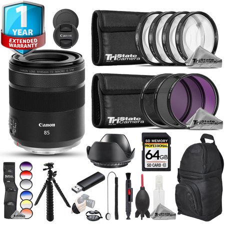 Canon RF 85mm f/2 Macro IS STM Lens - 23pc Pro Bundle + 1 Yr Warranty (International Version)