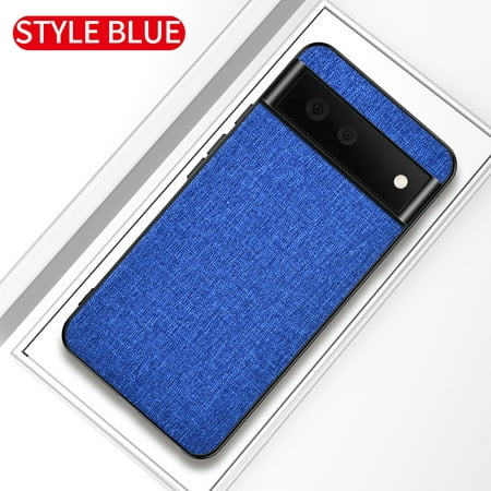 UUCOVERS Case for Google Pixel 6, Shockproof TPU Canvas Anti-Fingerprint Slim Lightweight Anti-Slip All-Inclusive Protective Shell Phone Cover Case for Google Pixel 6 (6.4 inch 2021 Version), Blue