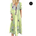 thumbnail image 1 of Vestido largo con estampado floral bohemio Cuello en V Cordón con cordones Ropa de manga larga Monstrate AP000133-49B, 1 of 6