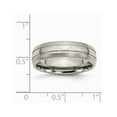 thumbnail image 2 of Mens Chisel 6mm Titanium Grooved and Brushed Wedding Band Ring, 2 of 5