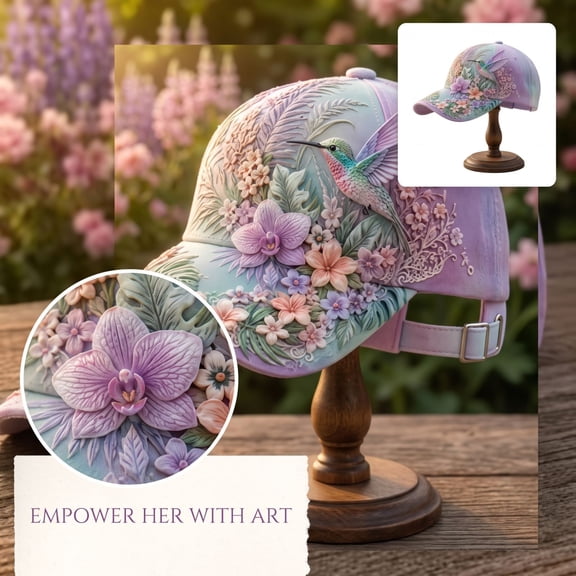 The Garden Morning 2026 Floral Floral Bird Print Baseball Cap Breathable Birds Cap Vintage Sun Hat Adjustable Hat for Women Outdoor Daily Wear