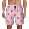 thumbnail image 3 of Uemuo Floral Strawberr Pattern Mens Swim Trunks Quick Dry Board Shorts with Mesh Lining, Stretch Beach Shorts Quick Dry No-Chafing Board Shorts-Small, 3 of 9