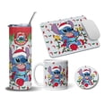 thumbnail image 1 of Termo 20oz taza posavaso Mouse Pad SVArt diseño Stich Feliz navidad MD7, 1 of 5