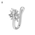 thumbnail image 2 of Koszal Fake Nose Ring Frog U Shape Cartoon Shiny Cubic Zirconia Nose Cuff for Party, 2 of 7