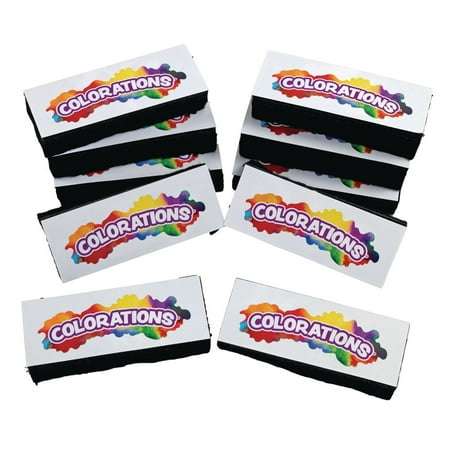 UPC: 0191487013147 | Colorations Dual Use Dry Erase/Chalkboard Eraser – Set of 10