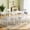 White: 47.2“, variant on Dining Table Set for 4, Extendable Kitchen Table Cushion Chairs Set of 4, Rectangle Dining Table with Metal Frame & MDF Board, Folding for Small Apartment Saving Space, White
