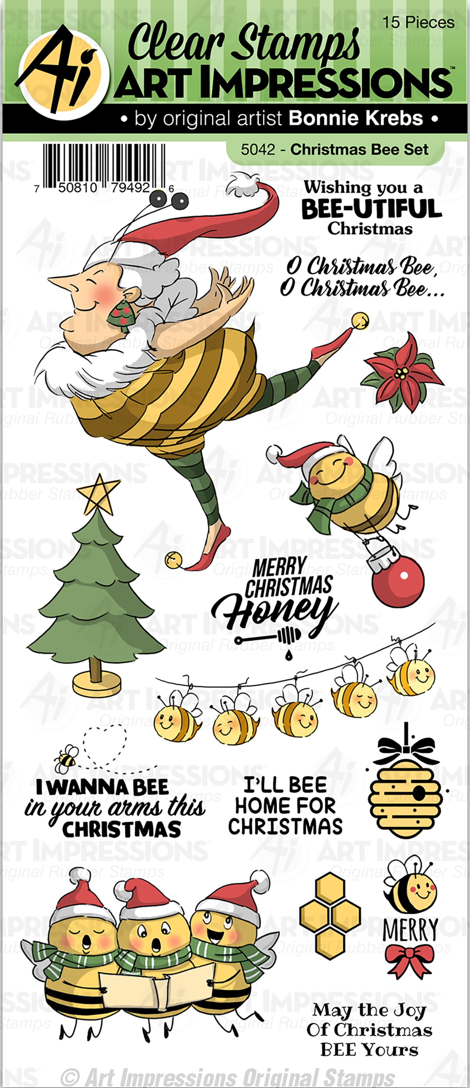 Art Impressions Christmas Clear StampsChristmas Bee
