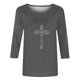thumbnail image 4 of Xuyuer Women's Casual Three-quarter Sleeve T-Shirts Round Neck Cute Tunic Tops Basic Tees Blouses Loose Fit Pullover, 4 of 5