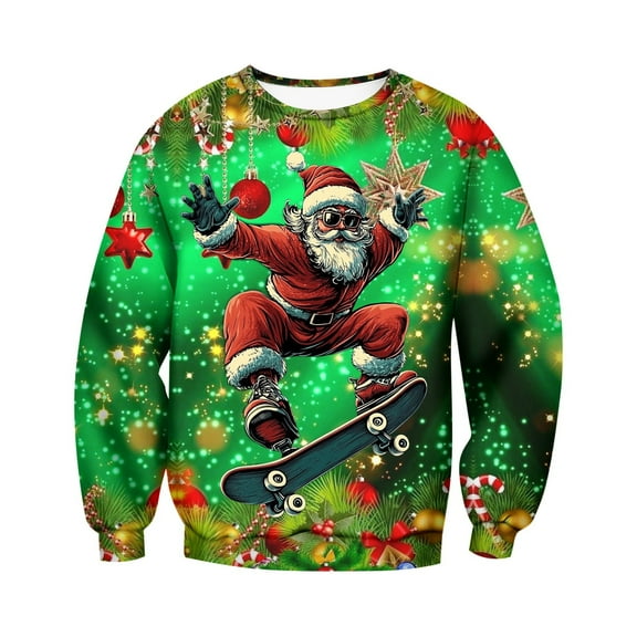 CONZONE Christmas Mens Hoodies Xmas Graphic Print Hoodie for Men Long Sleeve Pullover Sweatshirt Soft Fall Winter Sweatshirts With Pocket