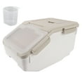 thumbnail image 2 of Airtight Rice Storage Container Thickened PP Multifunctional Beige Kitchen Bin, with Measuring Cup Lid for Flour, Grains, 2 of 7