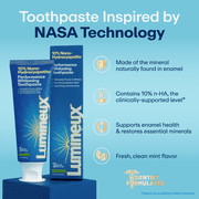 Lumineux 10% Nano-Hydroxyapatite Performance Whitening Toothpaste, Fluoride Free Enamel Care, 3.75oz