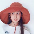 thumbnail image 4 of Penkiiy Super Wide Brim Women Sun Hat Cotton Floppy Packable Reversible Wired Edge Hats UV Protection Summer Beach Travel Garden Women's Bucket Hat Red, 4 of 9