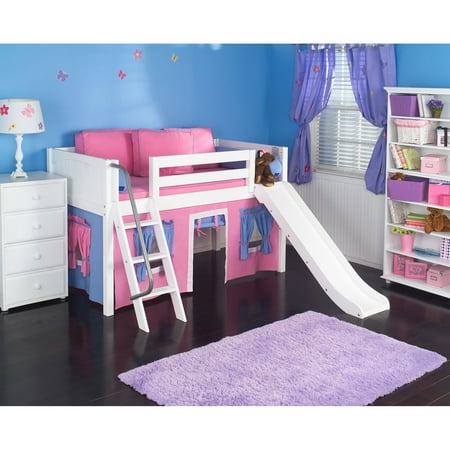 Loft Bed With Slide Plans - Wow Girl Panel Low Loft Tent Bed with Slide - Walmart.com