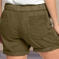thumbnail image 5 of fatyb Womens Drawstring Casual Shorts Elastic Waist Roll up Solid Color Summer Shorts with Pockets, 5 of 5