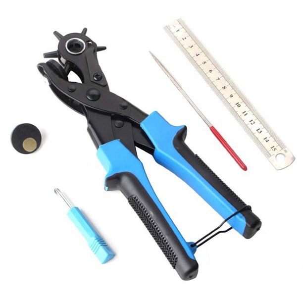5Pcs Revolving Punch Plier Kit Leather Hole Punch Set Heavy Duty