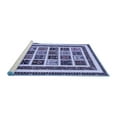 thumbnail image 2 of Ahgly Company Machine Washable Indoor Round Abstract Blue Modern Area Rugs, 4' Round, 2 of 4