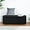 Black, variant on Teddy Sherpa Storage Ottoman Bench, Modern Upholstered Window Bench with Safety Hinge Lid, Oval White Ottoman for Living Room, Bedroom End of Bed