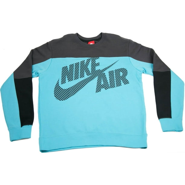Nike Nike Mens Basketball Heritage Crew Pullover Sweater Blue Black