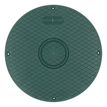 12" Septic Tank Cover/Lid - HDPE Flat Cover for 3017-R Risers & 3017-12C D-Boxes - Green, Skid Resistant, Stainless Steel Screws Included - Septic System Replacement Parts