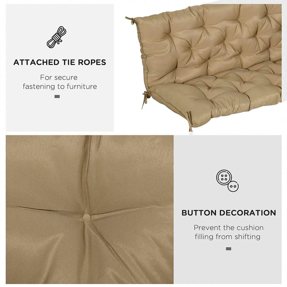 Spaco 59" x 38" Tufted Bench Cushion, Outdoor Furniture, 3-Seater Replacement for Swing Chairr, Patio Sofa/Couch, Khaki