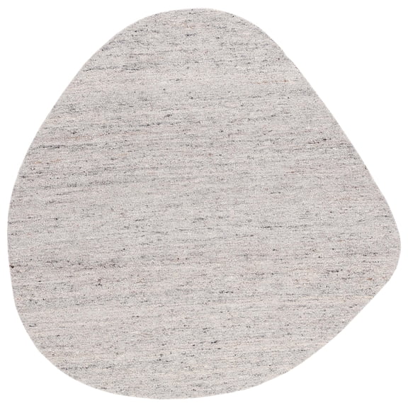 SAFAVIEH Novelty Christian Abstract Area Rug, Grey/Black, 5' x 5' Scalloped