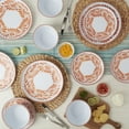 thumbnail image 5 of INFUSE 12 Piece Lebrillo Pattern Melamine Dinnerware Set for Outdoor Dinner Salad Plates Bowls, Orange, 5 of 9