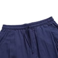 thumbnail image 4 of DDAPJ pyju Mens Cotton Linen Shorts 2023 Fashion,Men's Cotton Linen Wide Leg Shorts Elastic Waist Lounge Shorts with Deep Pockets, 4 of 8