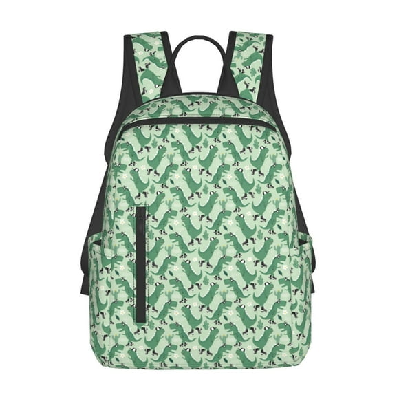 Vsdgher Dinosaurs on Roller Skater Pattern Travel Laptop Backpack,Lightweight Backpack Travel Hiking Daypack Backpack Work Bag for Men Women