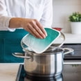 thumbnail image 4 of Teal Ombre Pot Holders for Kitchen Heatproof Potholder, 3 Pack Turquoise White Gradient Modern Abstract Art Hot Pads Multipurpose Oven Pads Cloth Potholders Trivet for Cooking Baking, 4 of 8